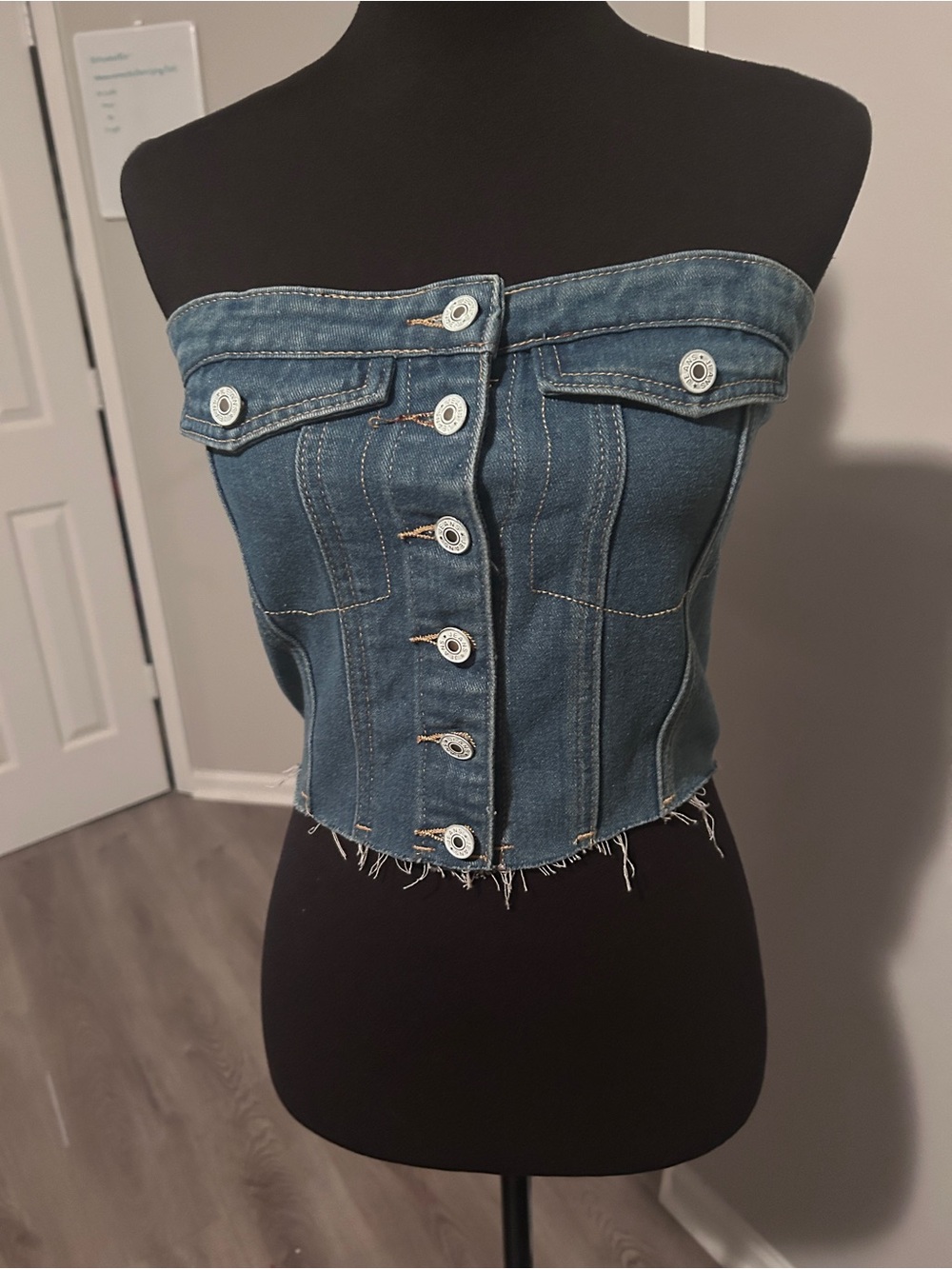 Denim Corset Tube Top | Off Shoulder Jean Bustier Coquette